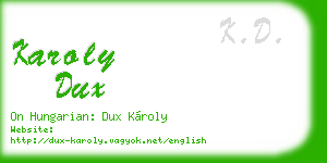 karoly dux business card